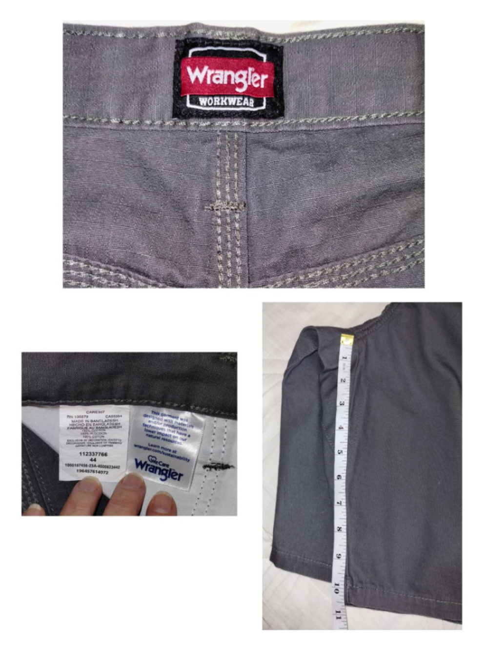 Gray Wrangler RIGGS Workwear Ripstop Ranger Cargo Shorts (Waist 44) - Picture 4 of 4